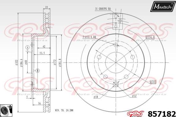 Maxtech 863518 - Brake Disc autospares.lv