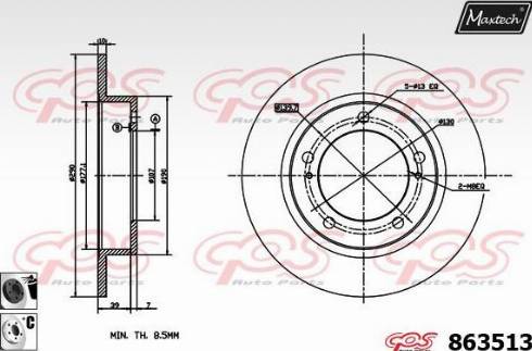 Maxtech 863513.6060 - Brake Disc autospares.lv