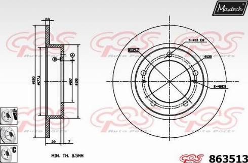 Maxtech 863513.6980 - Brake Disc autospares.lv