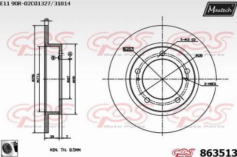 Maxtech 863513.0060 - Brake Disc autospares.lv