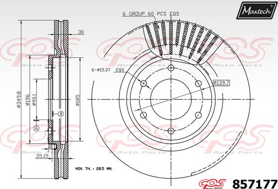 Maxtech 863513 - Brake Disc autospares.lv