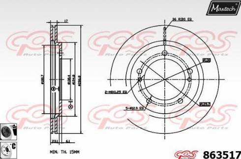 Maxtech 863517.6060 - Brake Disc autospares.lv