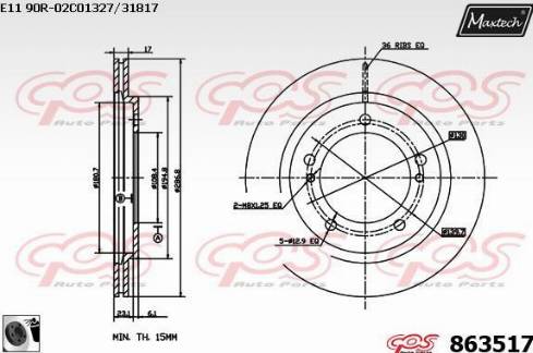 Maxtech 863517.0060 - Brake Disc autospares.lv