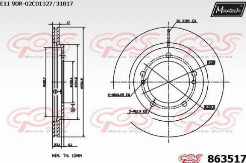 Maxtech 863517.0000 - Brake Disc autospares.lv