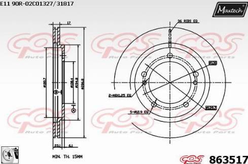 Maxtech 863517.0080 - Brake Disc autospares.lv