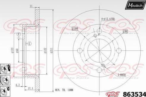 Maxtech 863534.6880 - Brake Disc autospares.lv