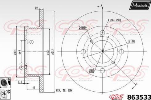 Maxtech 863533.6060 - Brake Disc autospares.lv