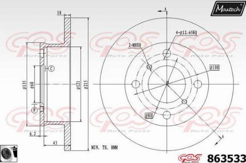 Maxtech 863533.0060 - Brake Disc autospares.lv