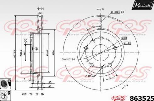 Maxtech 863525.6060 - Brake Disc autospares.lv