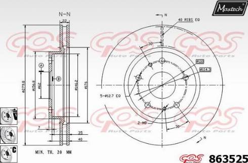 Maxtech 863525.6880 - Brake Disc autospares.lv