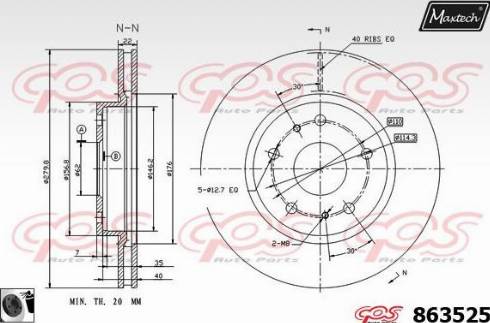 Maxtech 863525.0060 - Brake Disc autospares.lv