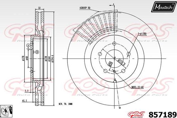 Maxtech 863525 - Brake Disc autospares.lv