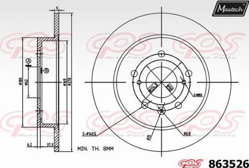 Maxtech 863526.0000 - Brake Disc autospares.lv