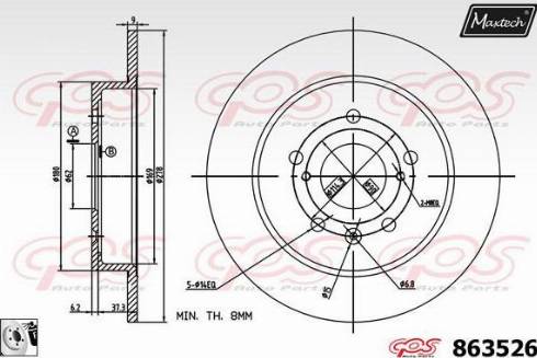 Maxtech 863526.0080 - Brake Disc autospares.lv