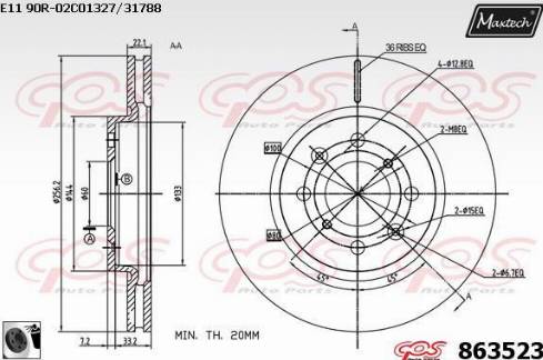 Maxtech 863523.0060 - Brake Disc autospares.lv