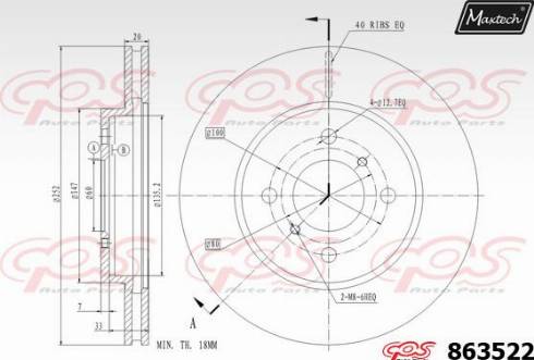 Maxtech 863522.0000 - Brake Disc autospares.lv