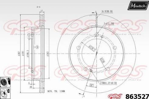 Maxtech 863527.6060 - Brake Disc autospares.lv