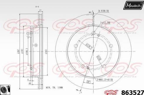 Maxtech 863527.0060 - Brake Disc autospares.lv