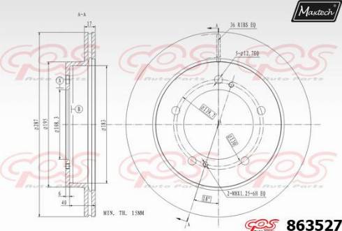 Maxtech 863527.0000 - Brake Disc autospares.lv