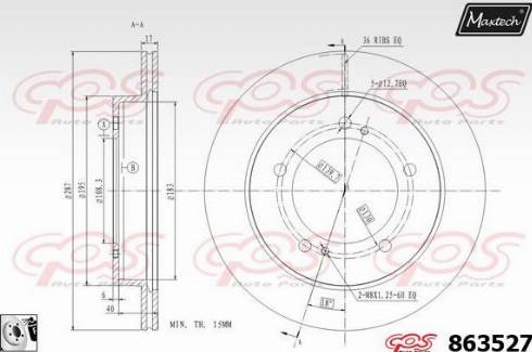 Maxtech 863527.0080 - Brake Disc autospares.lv