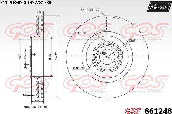 Maxtech 863527 - Brake Disc autospares.lv