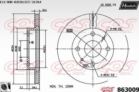 Maxtech 863009.0060 - Brake Disc autospares.lv