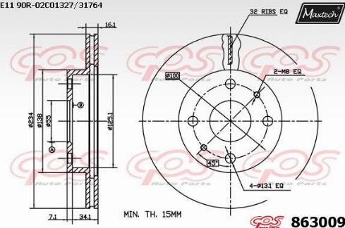 Maxtech 863009.0000 - Brake Disc autospares.lv