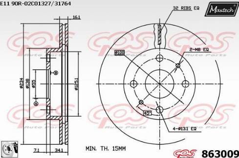 Maxtech 863009.0080 - Brake Disc autospares.lv