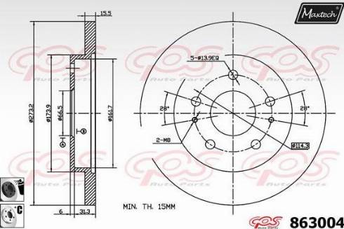 Maxtech 863004.6060 - Brake Disc autospares.lv