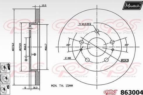 Maxtech 863004.6980 - Brake Disc autospares.lv