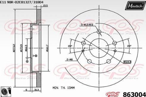 Maxtech 863004.0060 - Brake Disc autospares.lv