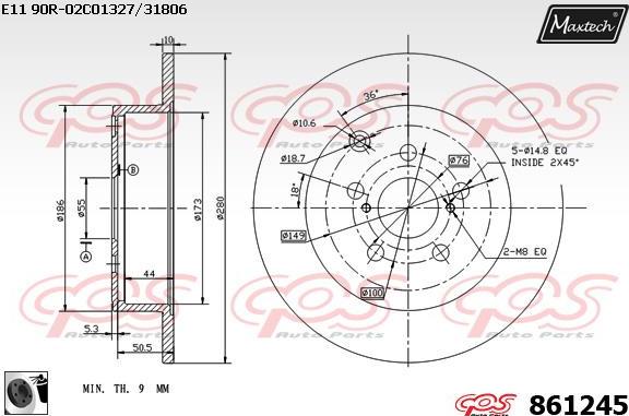 Maxtech 863004 - Brake Disc autospares.lv