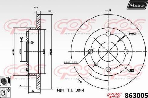 Maxtech 863005.6060 - Brake Disc autospares.lv