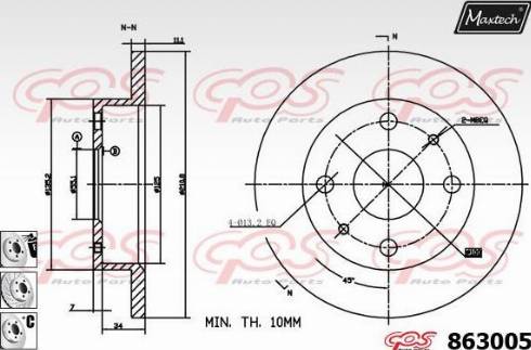 Maxtech 863005.6880 - Brake Disc autospares.lv