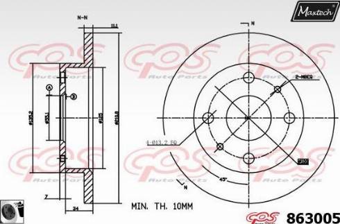 Maxtech 863005.0060 - Brake Disc autospares.lv