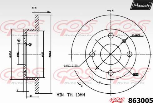 Maxtech 863005.0000 - Brake Disc autospares.lv