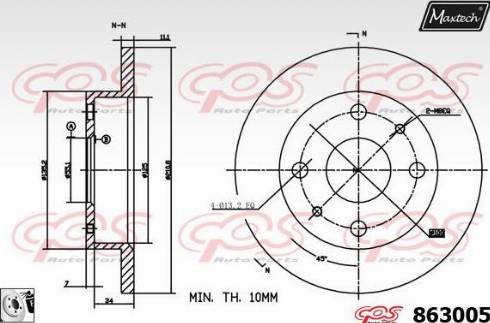 Maxtech 863005.0080 - Brake Disc autospares.lv