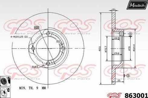 Maxtech 863001.6060 - Brake Disc autospares.lv