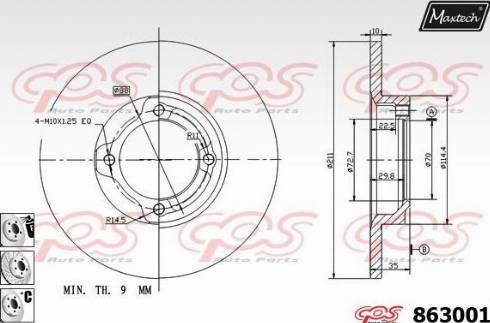 Maxtech 863001.6880 - Brake Disc autospares.lv