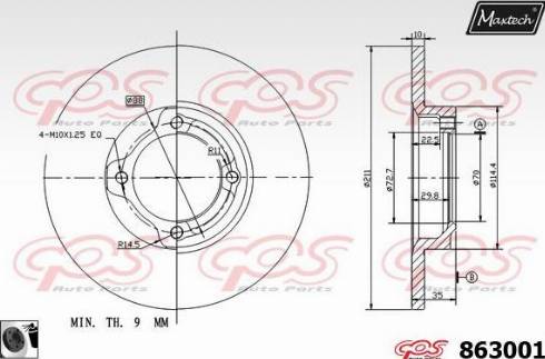 Maxtech 863001.0060 - Brake Disc autospares.lv