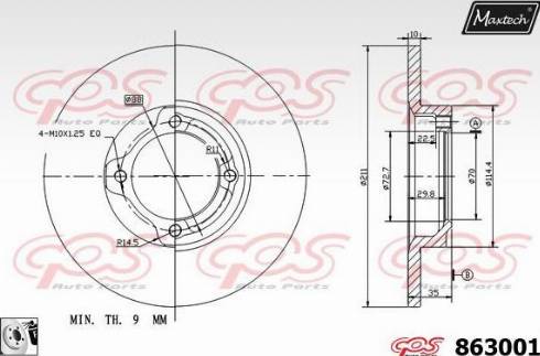 Maxtech 863001.0080 - Brake Disc autospares.lv