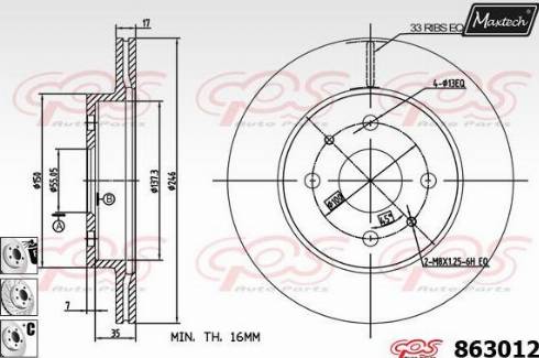 Maxtech 863012.6880 - Brake Disc autospares.lv