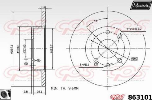 Maxtech 863101.0060 - Brake Disc autospares.lv