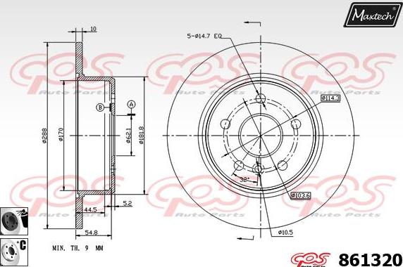 Maxtech 863101 - Brake Disc autospares.lv