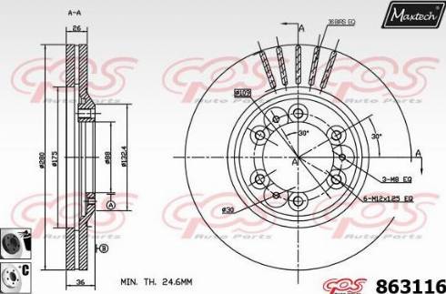 Maxtech 863116.6060 - Brake Disc autospares.lv