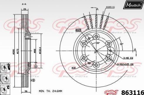 Maxtech 863116.6980 - Brake Disc autospares.lv