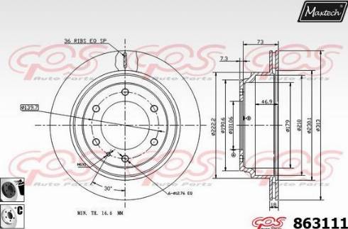 Maxtech 863111.6060 - Brake Disc autospares.lv