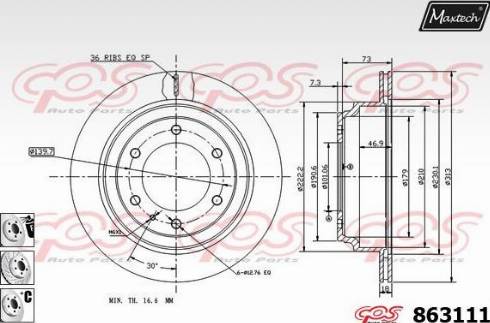 Maxtech 863111.6980 - Brake Disc autospares.lv