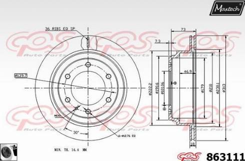 Maxtech 863111.0060 - Brake Disc autospares.lv