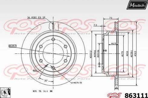 Maxtech 863111.0080 - Brake Disc autospares.lv